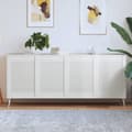 Miniatyrbild 3 av 7: vidaXL Skåpluckor lamelldesign 4 st vit 69x49,4 cm massiv furu