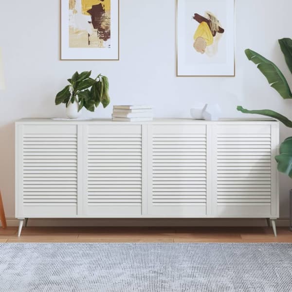 vidaXL Skåpluckor lamelldesign 4 st vit 69x49,4 cm massiv furu