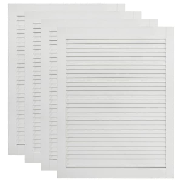 vidaXL Skåpluckor lamelldesign 4 st vit 69x49,4 cm massiv furu