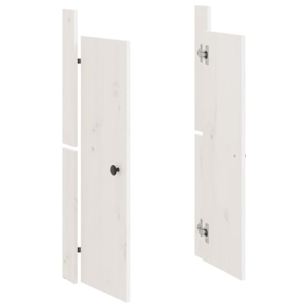 vidaXL låge til udendørs køkkenskab 50x9x82 cm massivt fyrretræ hvid