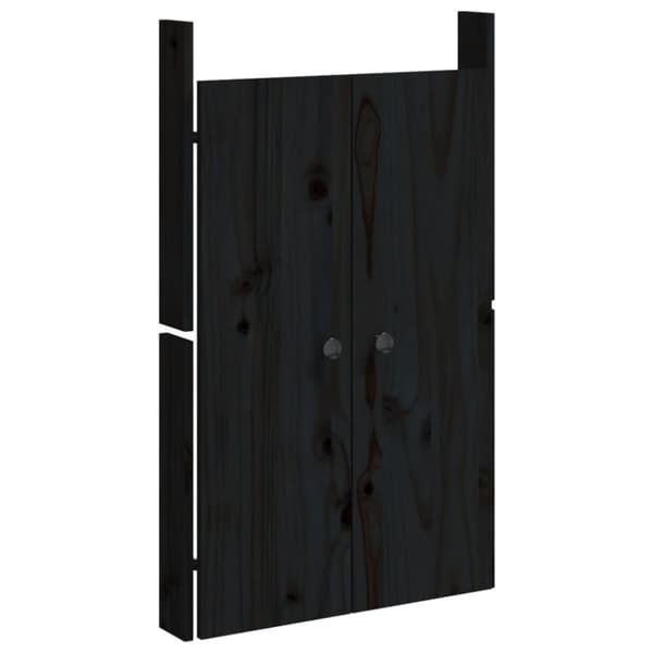 vidaXL Utekjøkkendører 2 stk svart 50x9x82 cm heltre furu