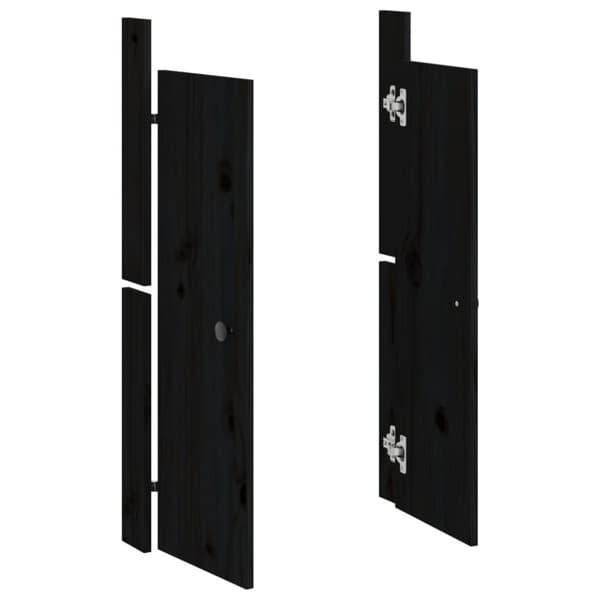 vidaXL Utekjøkkendører 2 stk svart 50x9x82 cm heltre furu