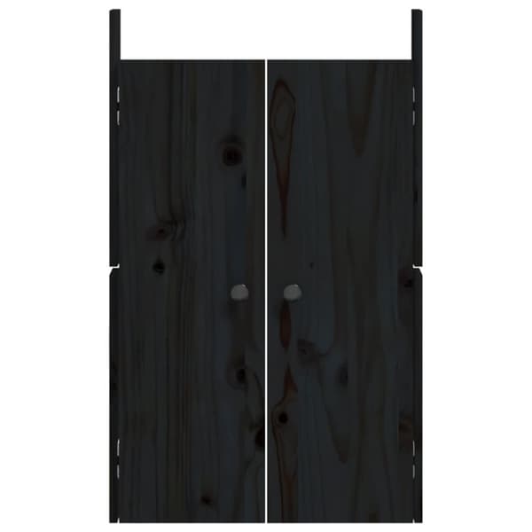 vidaXL Utekjøkkendører 2 stk svart 50x9x82 cm heltre furu