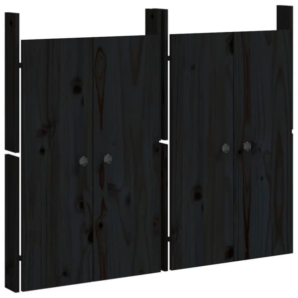 vidaXL Utekjøkkendører 2 stk svart 50x9x82 cm heltre furu