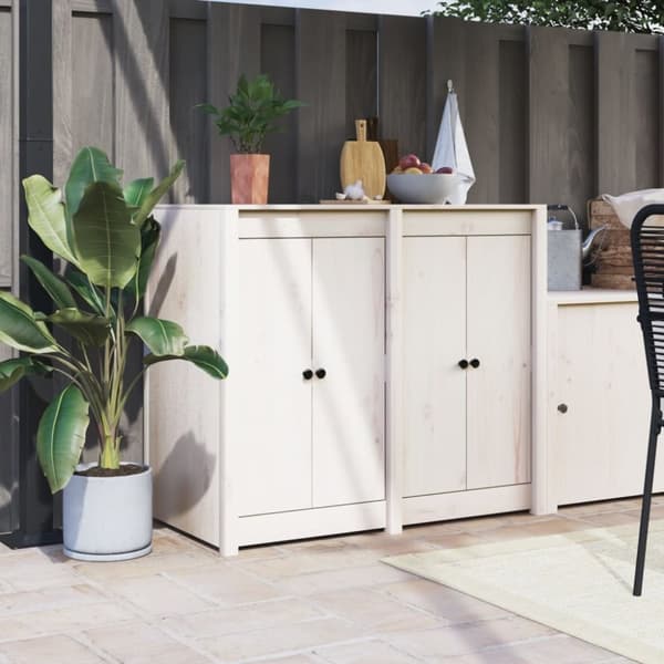 vidaXL Köksluckor för utomhusbruk 2 st vit 50x9x82 cm massiv furu