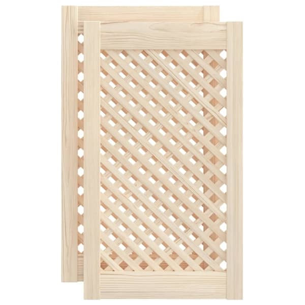 vidaXL Kaapin ovet ristikkomuotoilu 2 kpl 39,5x69 cm täysi mänty