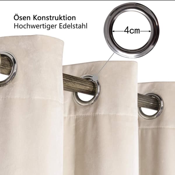 Rootz Velvet mörkläggningsgardin - Draperi - Fönsterskärm - Termogardin - Rumsmörkare - Sekretessskärm - Fönsterbeklädnad - Beige - 140x225 cm