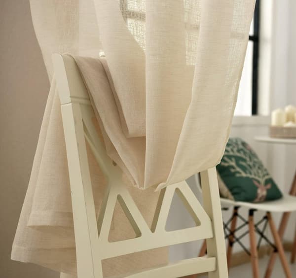 Rootz Transparent Gardin - Draperi - Fönsterbeklädnad - Drapering i linne-look - Voile - Skärm - Fönsterdressing - Sand - 140x225cm