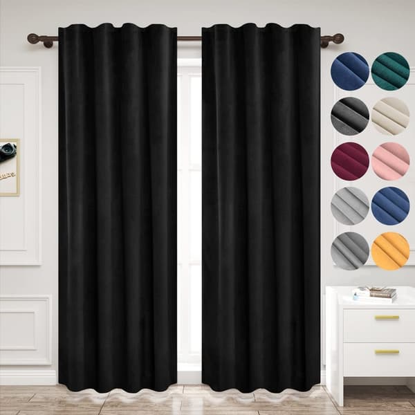 Rootz Luxury Velvet mørklægningsgardiner - Draperer - Vinduesbeklædning - Lysblokering - Termisk isolering - Nem installation - 140cm x 225cm/245cm/27