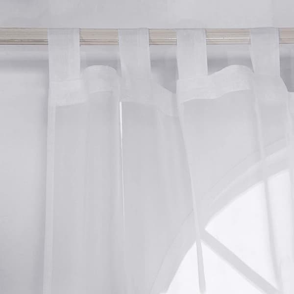 Rootz Sheer Voile Gardiner - Draperer - Vinduesbeklædning - Paneler - Vinduesforbindinger - Gardinsæt - Persienner - Hvide - 140x145 cm