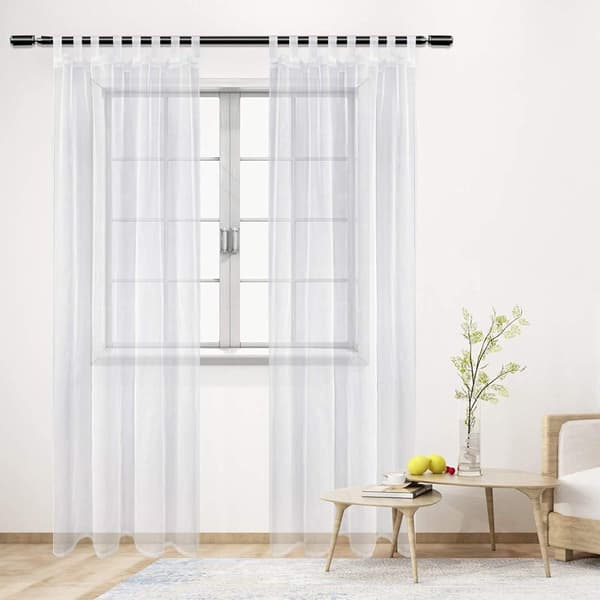 Rootz Sheer Voile Gardiner - Draperer - Vinduesbeklædning - Paneler - Vinduesforbindinger - Gardinsæt - Persienner - Hvide - 140x145 cm