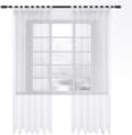 Miniatyrbillede 1 af 7: Rootz Sheer Voile Gardiner - Draperer - Vinduesbeklædning - Paneler - Vinduesforbindinger - Gardinsæt - Persienner - Hvide - 140x145 cm