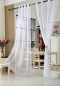 Miniatyrbillede 1 af 11: Rootz Voile Gardiner - Draperer - Vinduesbeklædning - Sheers - Paneler - Persienner - Hvide - 140x245 cm
