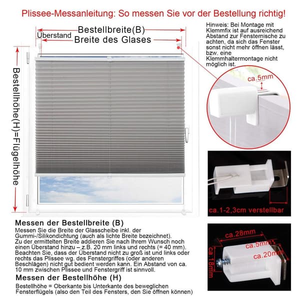 Rootz Plisse plisségardin - Vinduesskærm - Solcreme - Lysfilter - Privatskærm - Rummørkning - Mørklægningsgardin - Hvid - 60x130cm