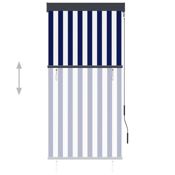 Ulkorullaverho 80x250 cm sininen ja valkoinen