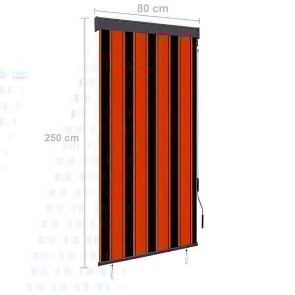 Rullgardin utomhus 80x250 cm orange och brun