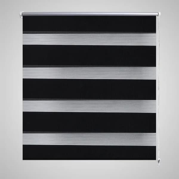 Rullgardin randig svart 60 x 100 cm transparent