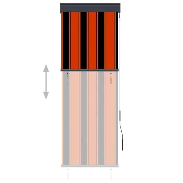 Rullgardin utomhus 60x250 cm orange och brun