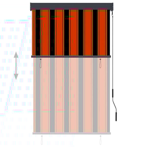 Rullgardin utomhus 100x250 cm orange och brun