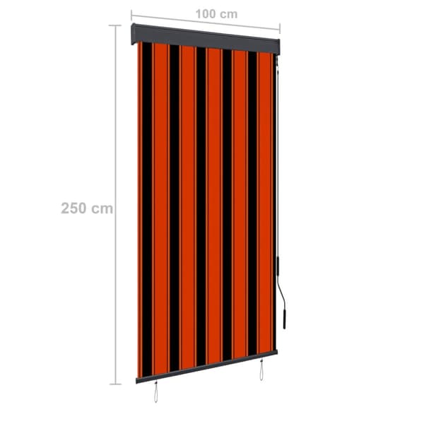 Rullgardin utomhus 100x250 cm orange och brun