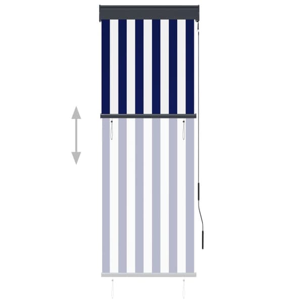 udendørs rullegardin 60x250 cm blå og hvid