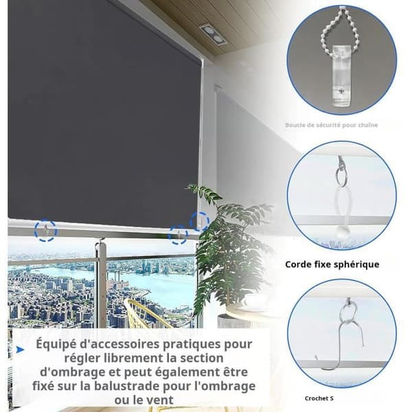 Vertikal utomhus förvaring - LZQ - 140 x 140 cm - Vattentät - UV-skydd - Mörkgrå