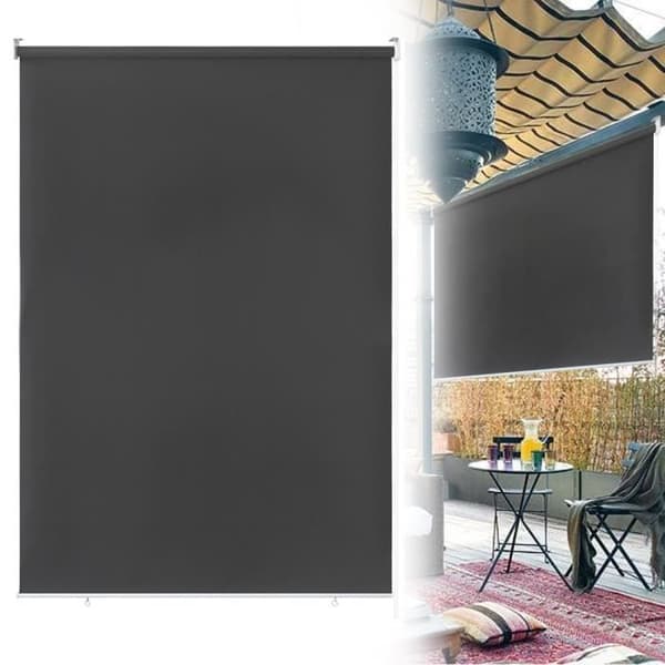 YUENFONG Exteriörgardin - Vertikal rullgardin Sekretessskärm för balkong Solskydd UV-skydd 180 x 240 cm, Antracit
