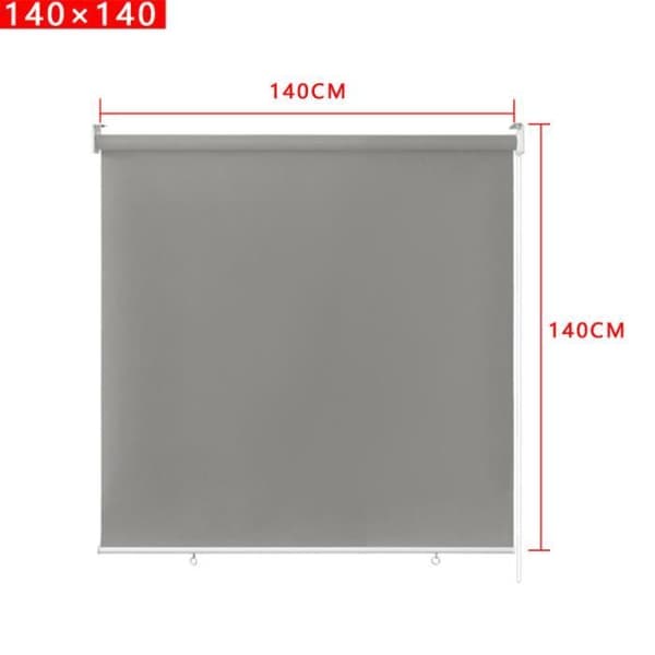 YUENFONG Utomhusgardin - Vertikal rullgardin Sekretessskärm för balkong Solskydd UV-skydd 140 x 140 cm, Grå