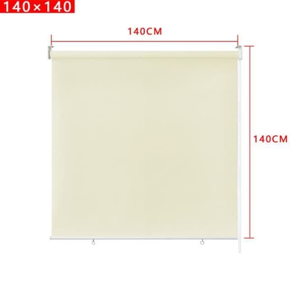 YUENFONG Utomhusgardin - Vertikal rullgardin Sekretessskärm för balkong Solskydd UV-skydd 140 x 140 cm, Beige