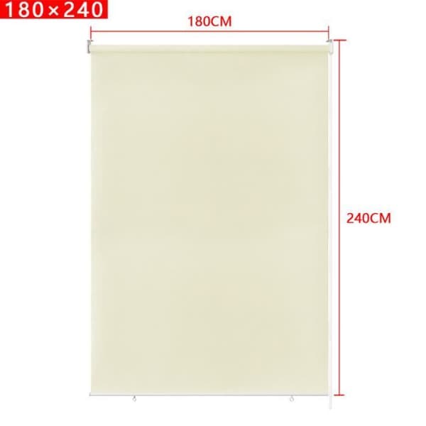 YUENFONG Utegardin - Vertikal rullgardin Sekretessskärm för balkong Solskydd UV-skydd 180 x 240 cm, Beige
