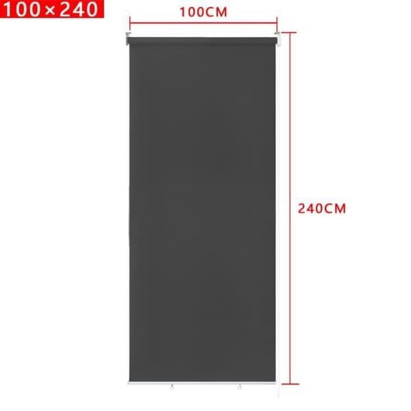 YUENFONG Exteriörgardin - Vertikal rullgardin Sekretessskärm för balkong Solskydd UV-skydd 100 x 240 cm, Antracit