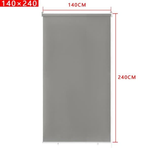 YUENFONG Yttergardin - Vertikal rullgardin Sekretessskärm för balkong Solskydd UV-skydd 140 x 240 cm, Grå