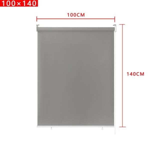 YUENFONG Utomhusgardin - Vertikal rullgardin Sekretessskärm för balkong Solskydd UV-skydd 100 x 140 cm, Grå
