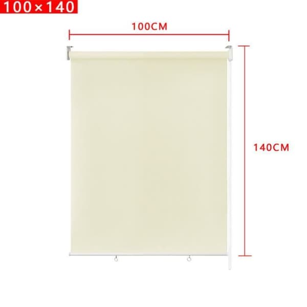 YUENFONG Utomhusgardin - Vertikal rullgardin Sekretessskärm för balkong Solskydd UV-skydd 100 x 140 cm, Beige