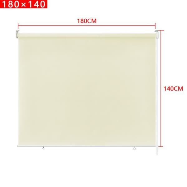 YUENFONG Utegardin - Vertikal rullgardin Sekretessskärm för balkong Solskydd UV-skydd 180 x 140 cm, Beige
