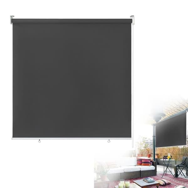 YUENFONG Exteriörgardin - Vertikal rullgardin Sekretessskärm för balkong Solskydd UV-skydd 140 x 140 cm, Antracit