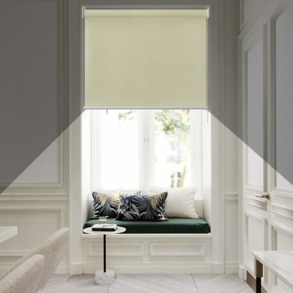 YUENFONG Utomhusgardin - Vertikal rullgardin Sekretessskärm för balkong Solskydd UV-skydd 100 x 240 cm, Beige