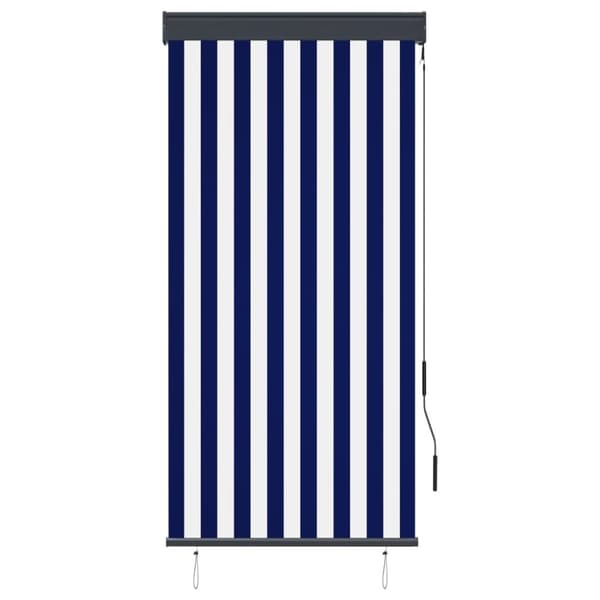 vidaXL Rullgardin utomhus 80x250 cm blå och vit - Rullgardiner & persienner