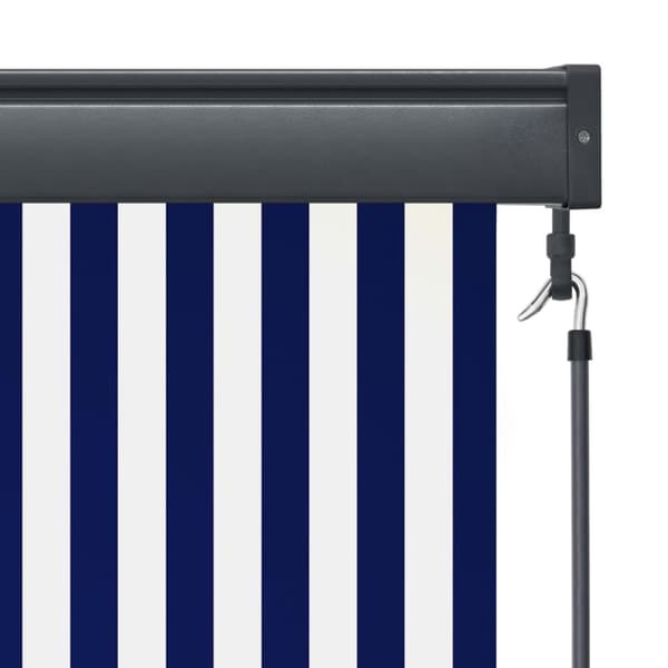 vidaXL Rullgardin utomhus 80x250 cm blå och vit - Rullgardiner & persienner