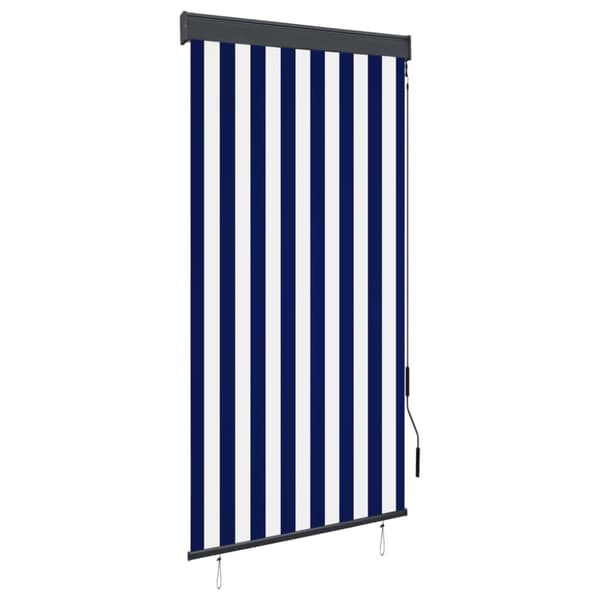 vidaXL Rullgardin utomhus 80x250 cm blå och vit - Rullgardiner & persienner