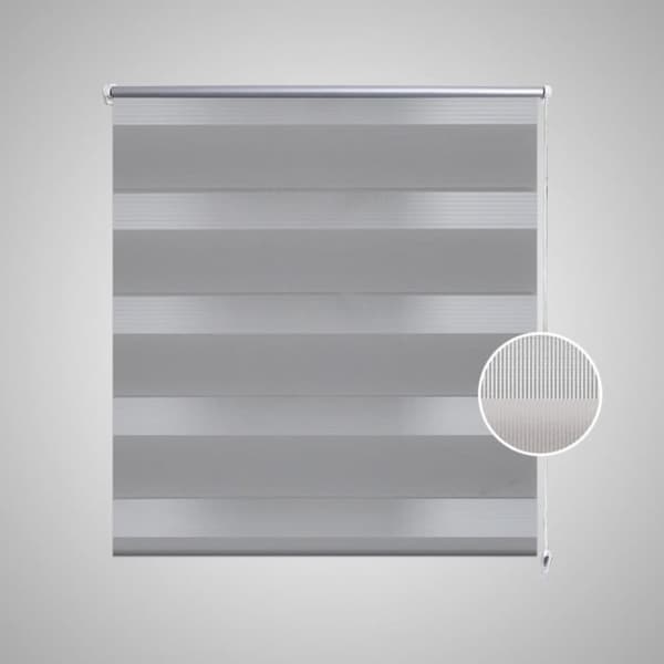 Rullegardin i zebradesign 90 x 150 cm grå -  Rullegardiner