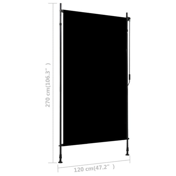 vidaXL udendørs rullegardin 120x270 cm antracitgrå -  Rullegardiner