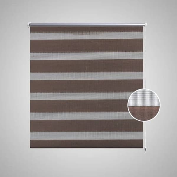 vidaXL rullegardin i zebradesign 100 x 175 cm kaffefarvet -  Rullegardiner