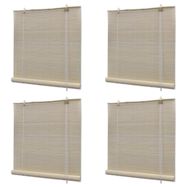 vidaXL Rullgardin naturlig bambu 4 st 120x160 cm -  Rullgardiner & persienner