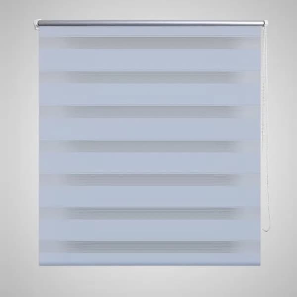 Rullgardin randig vit 140 x 175 cm transparent -  Rullgardiner & persienner
