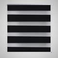 Miniatyrbillede 1 af 7: Rullegardin i zebradesign 60 x 120 cm sort -  Rullegardiner