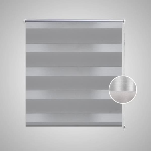 Rullegardin i zebradesign 80 x 150 cm grå -  Rullegardiner