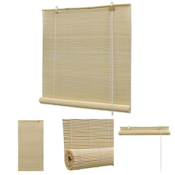 The Living Store Rullgardin naturlig bambu 140 x 160 cm -  Rullgardiner & persienner