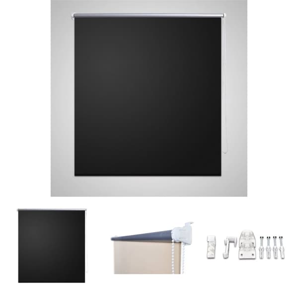 Mørklægningsrullegardin 80 x 175 cm sort -  Rullegardiner