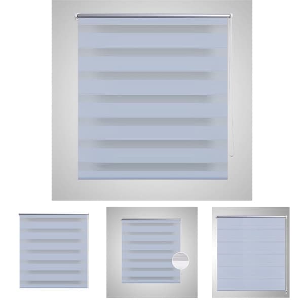 Rullgardin randig vit 90 x 150 cm transparent -  Rullgardiner & persienner